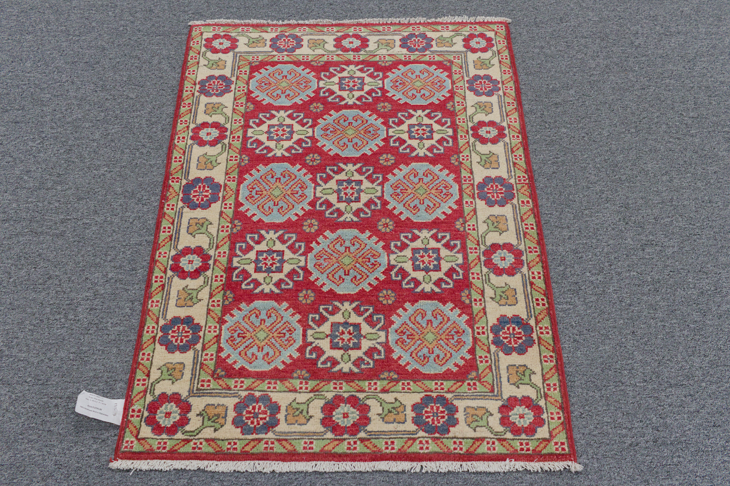 3X4 Red Kazak Handmade Wool Rug # 13021