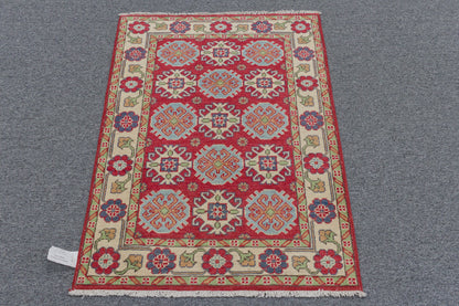 3X4 Red Kazak Handmade Wool Rug # 13021