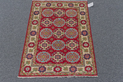 3X4 Red Kazak Handmade Wool Rug # 13021