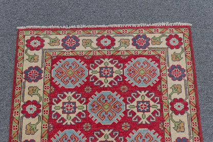 3X4 Red Kazak Handmade Wool Rug # 13021