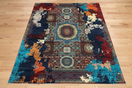 8X10 Mamluk Multicolor Handmade Wool Rug # 14709