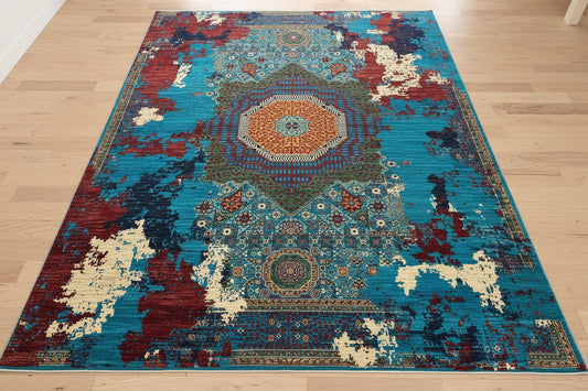 10X14 Mamluk Multicolor Handmade Wool Rug # 14708