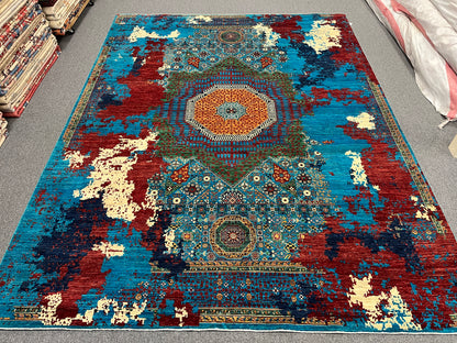 10X14 Mamluk Multicolor Handmade Wool Rug # 14708