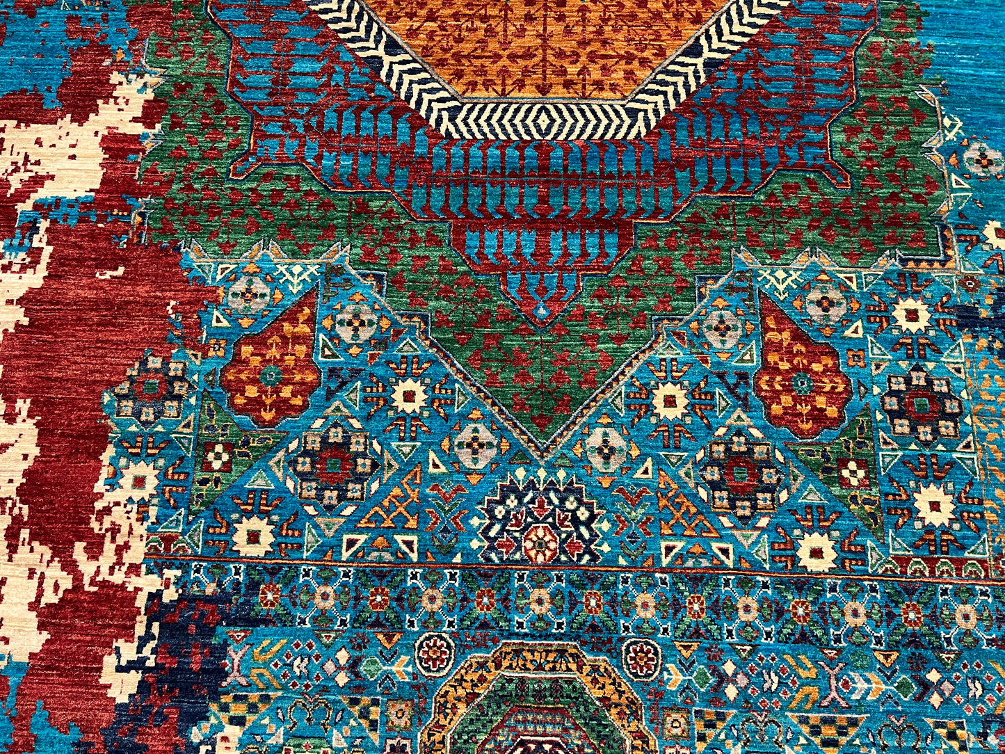 10X14 Mamluk Multicolor Handmade Wool Rug # 14708