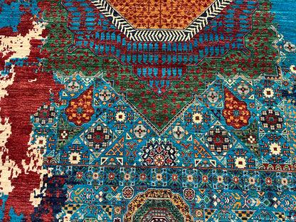10X14 Mamluk Multicolor Handmade Wool Rug # 14708