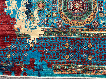 10X14 Mamluk Multicolor Handmade Wool Rug # 14708