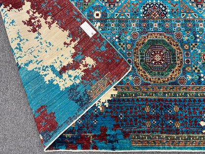 10X14 Mamluk Multicolor Handmade Wool Rug # 14708