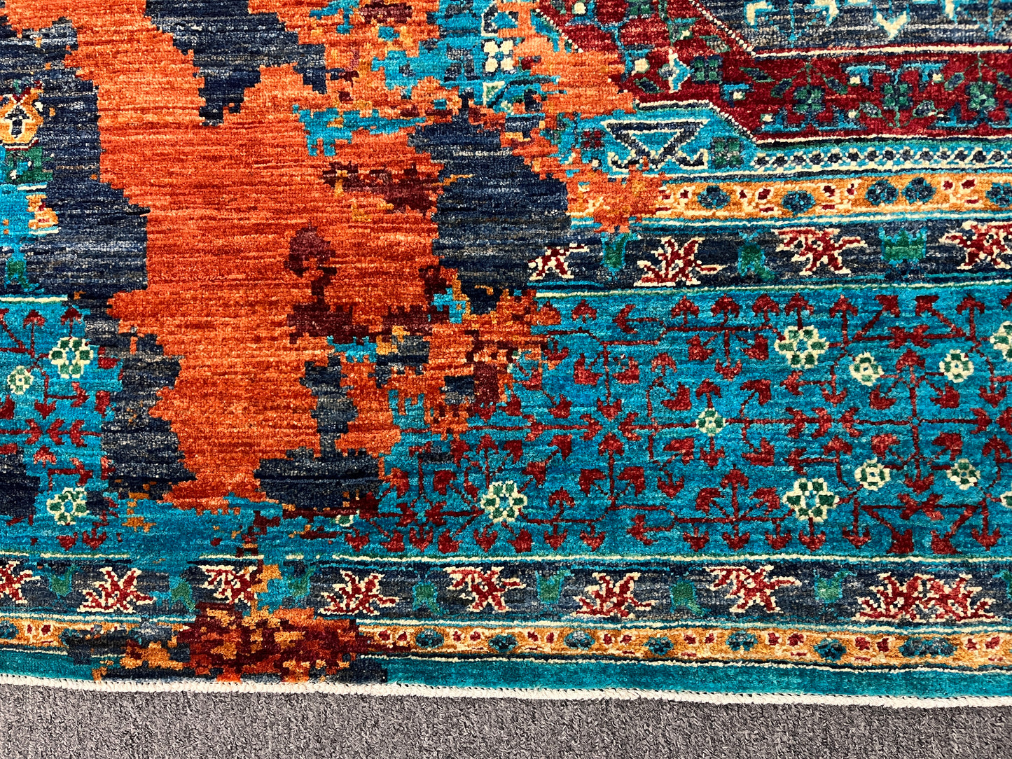 9X12 Mamluk Multicolor Abstract Handmade Wool Rug # 14719