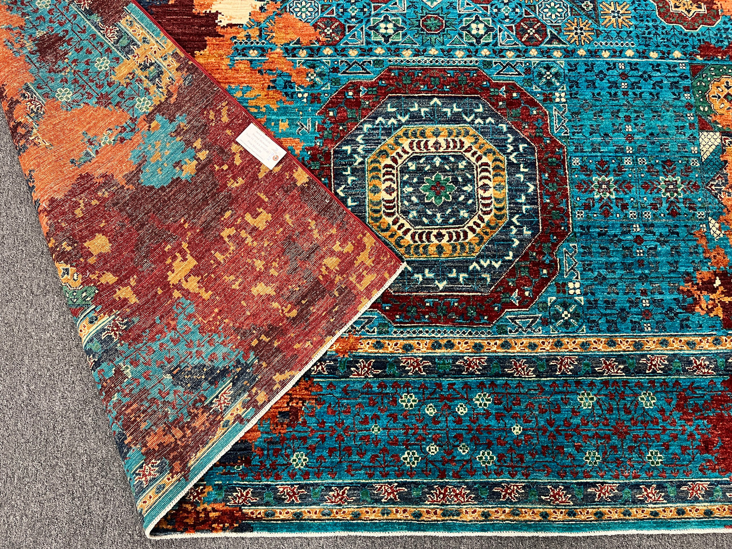 9X12 Mamluk Multicolor Abstract Handmade Wool Rug # 14719
