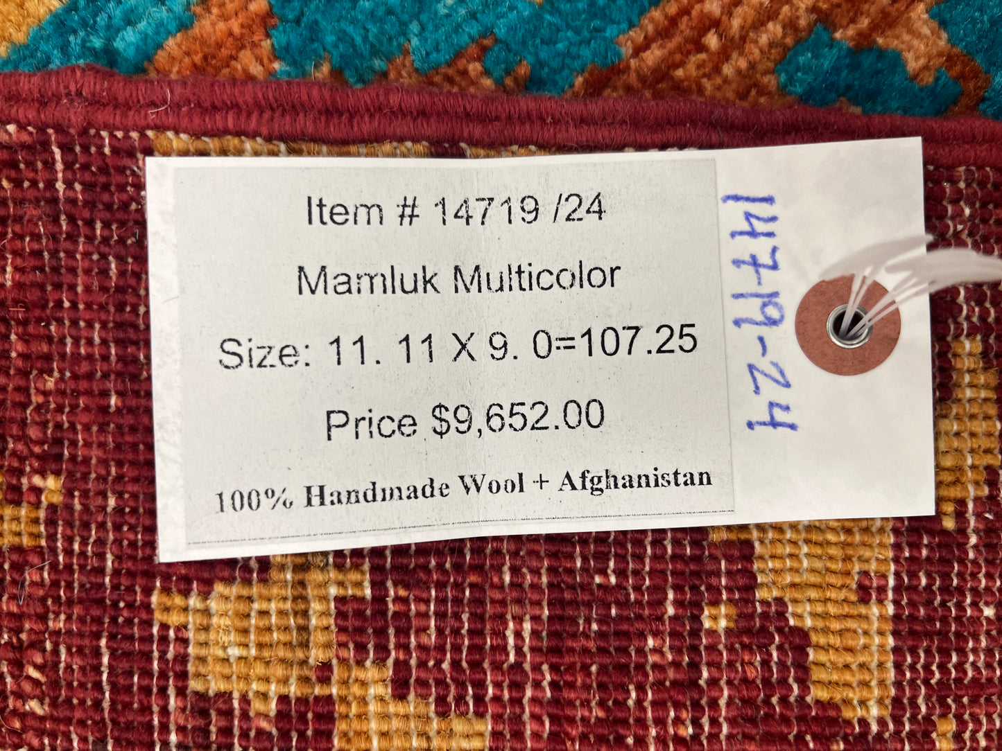 9X12 Mamluk Multicolor Abstract Handmade Wool Rug # 14719