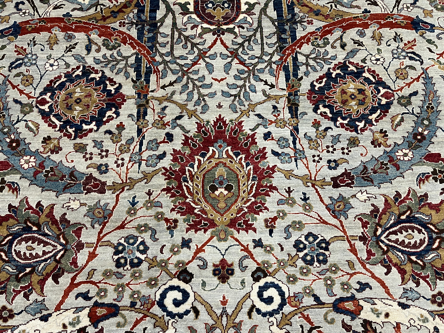 8X10 Afghan Agra Soft Gray Handmade Wool Rug # 14734