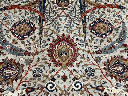 8X10 Afghan Agra Soft Gray Handmade Wool Rug # 14734