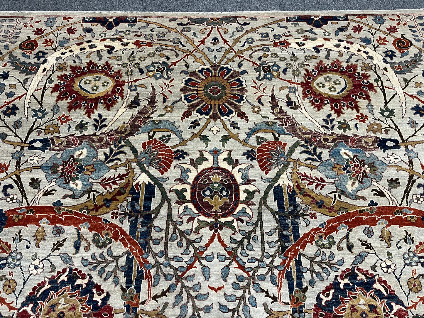 8X10 Afghan Agra Soft Gray Handmade Wool Rug # 14734