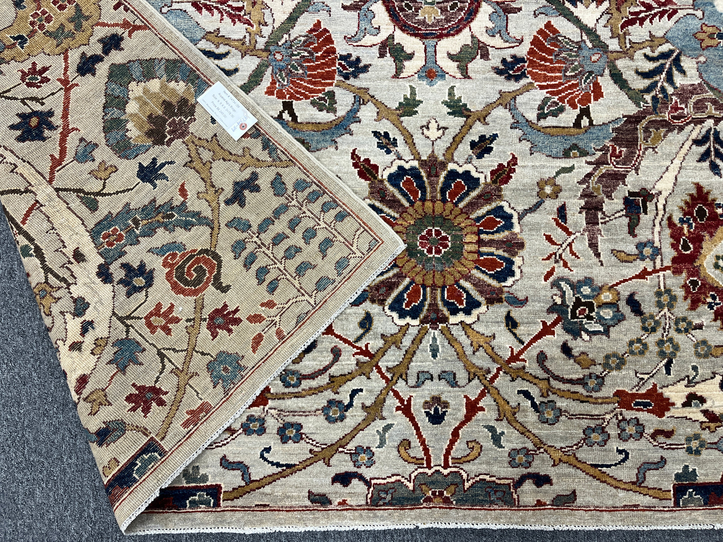 8X10 Afghan Agra Soft Gray Handmade Wool Rug # 14734