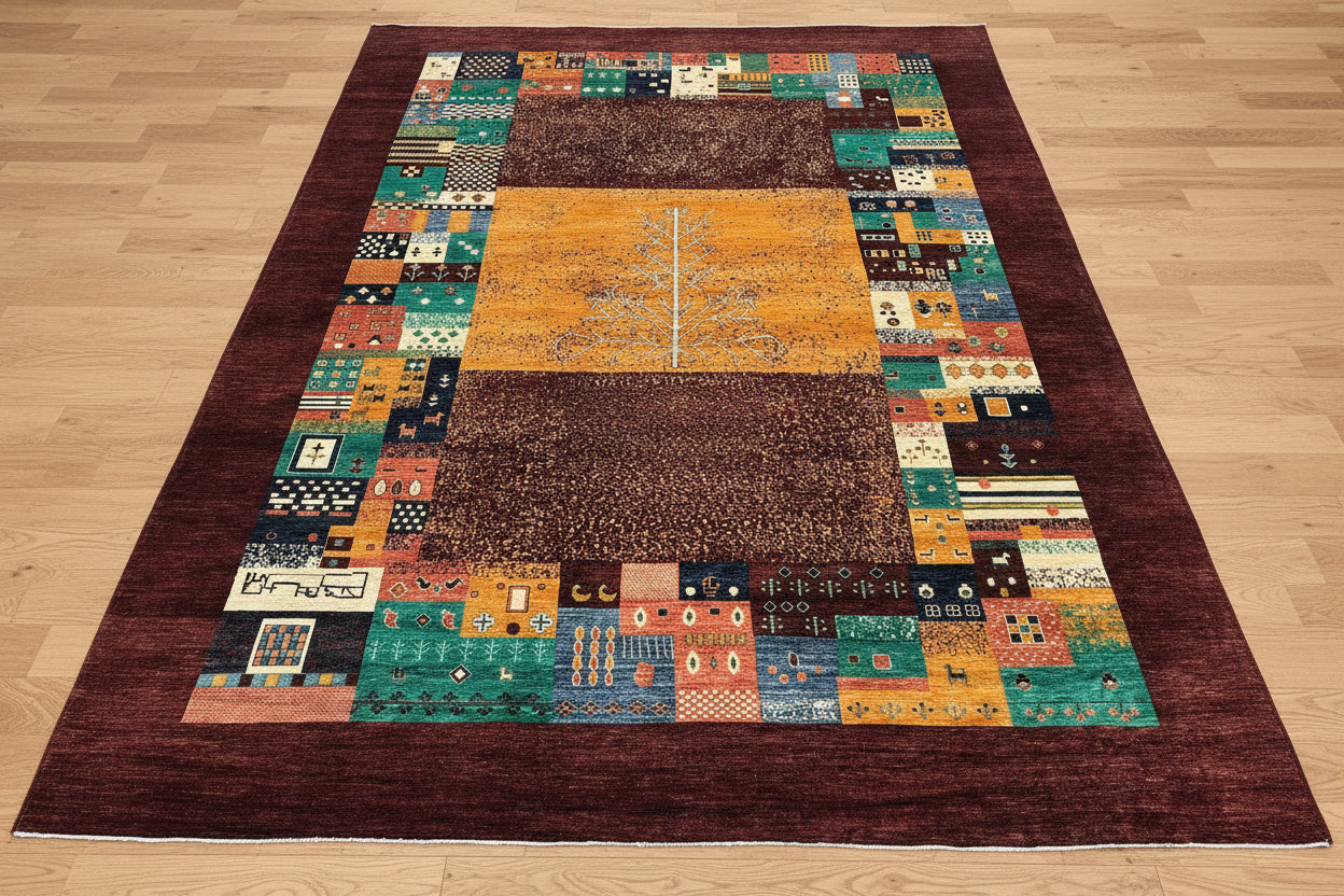 10X14 Gabbeh Tribal Handmade Wool Tribal Rug # 14735