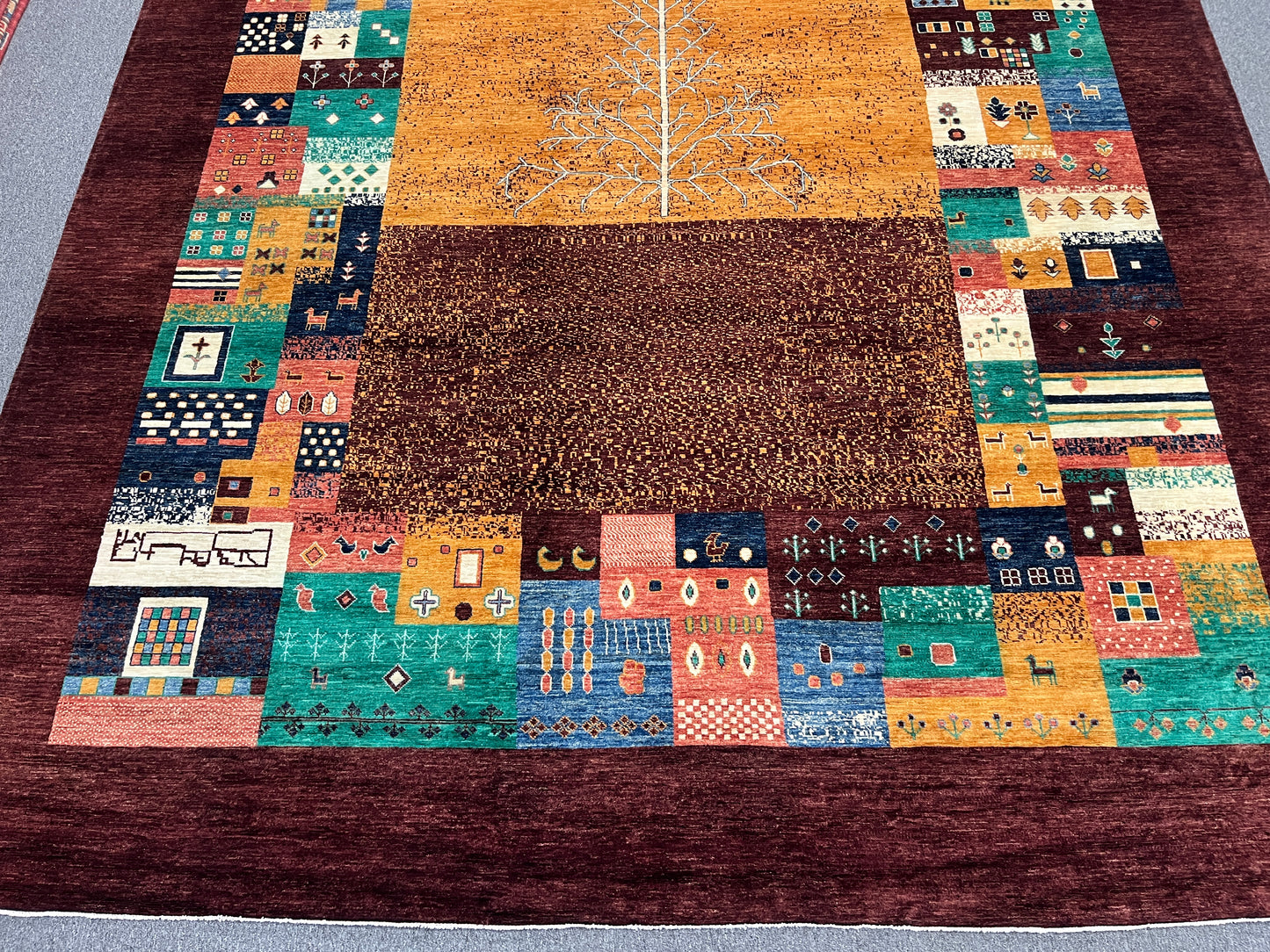 10X14 Gabbeh Tribal Handmade Wool Tribal Rug # 14735