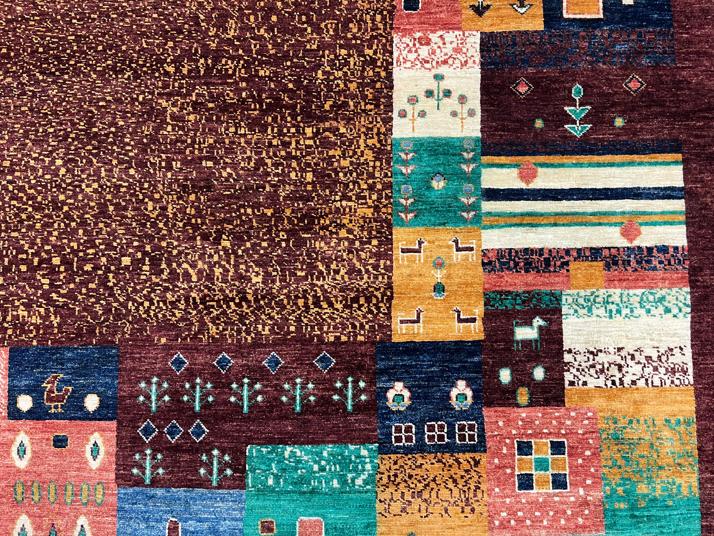 10X14 Gabbeh Tribal Handmade Wool Tribal Rug # 14735