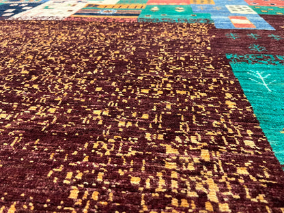 10X14 Gabbeh Tribal Handmade Wool Tribal Rug # 14735