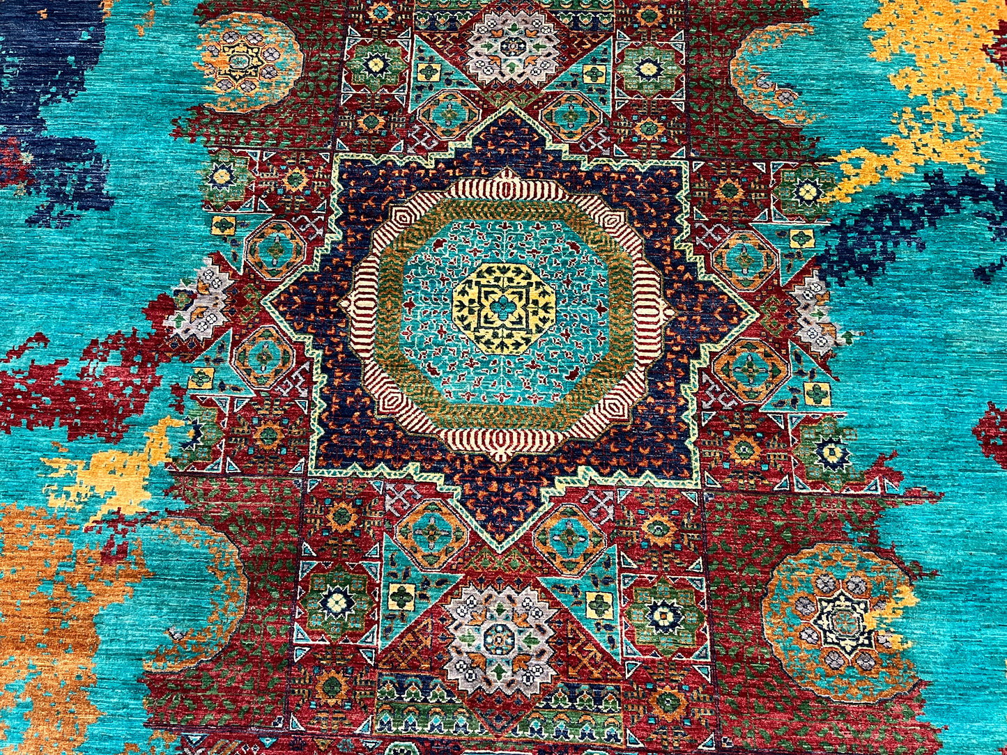8X10 Mamluk Multicolor Abstract Handmade Wool Rug # 14727