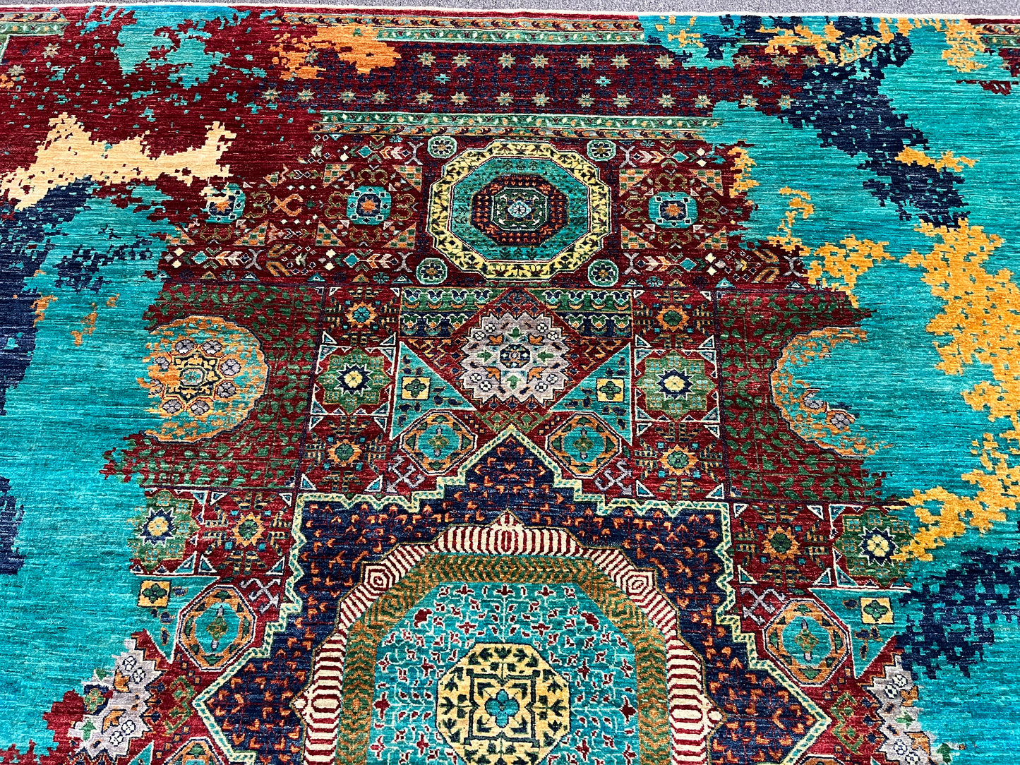 8X10 Mamluk Multicolor Abstract Handmade Wool Rug # 14727