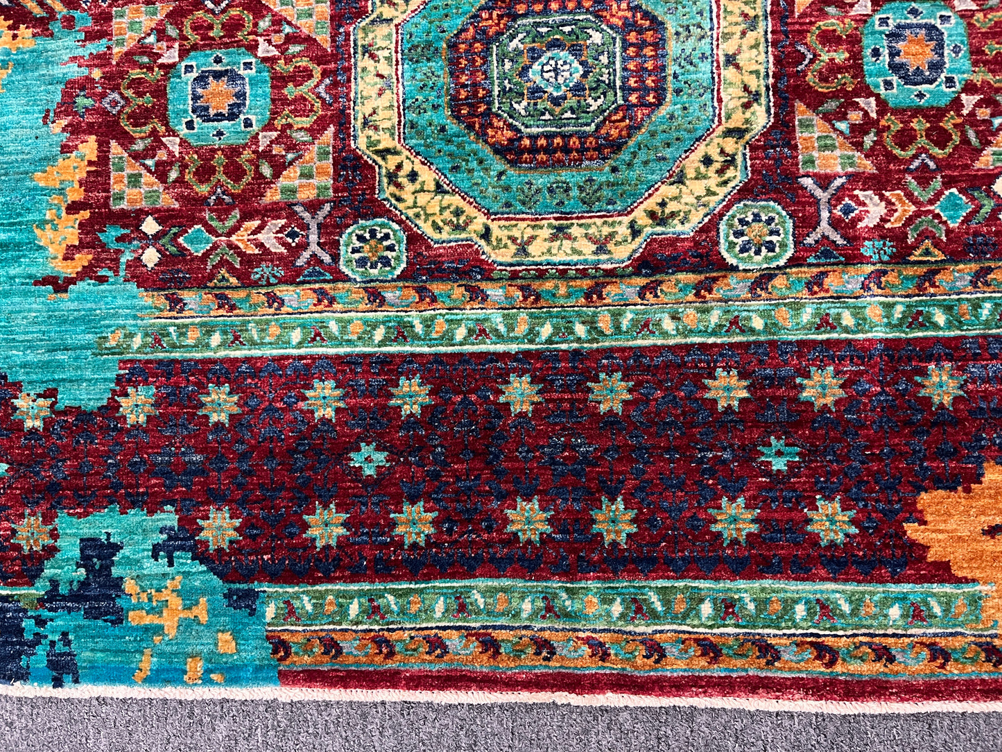 8X10 Mamluk Multicolor Abstract Handmade Wool Rug # 14727