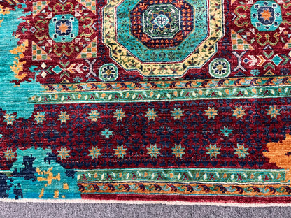 8X10 Mamluk Multicolor Abstract Handmade Wool Rug # 14727