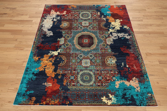 8X10 Mamluk Multicolor Handmade Wool Rug # 14713