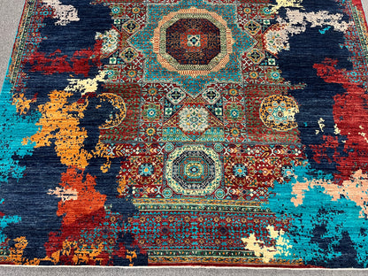 8X10 Mamluk Multicolor Handmade Wool Rug # 14713