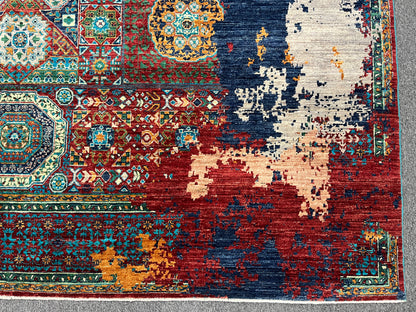 8X10 Mamluk Multicolor Handmade Wool Rug # 14713