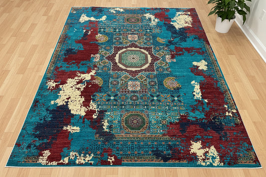 10X13 Mamluk Multicolor Handmade Wool Rug # 14712