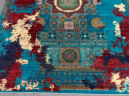 10X13 Mamluk Multicolor Handmade Wool Rug # 14712