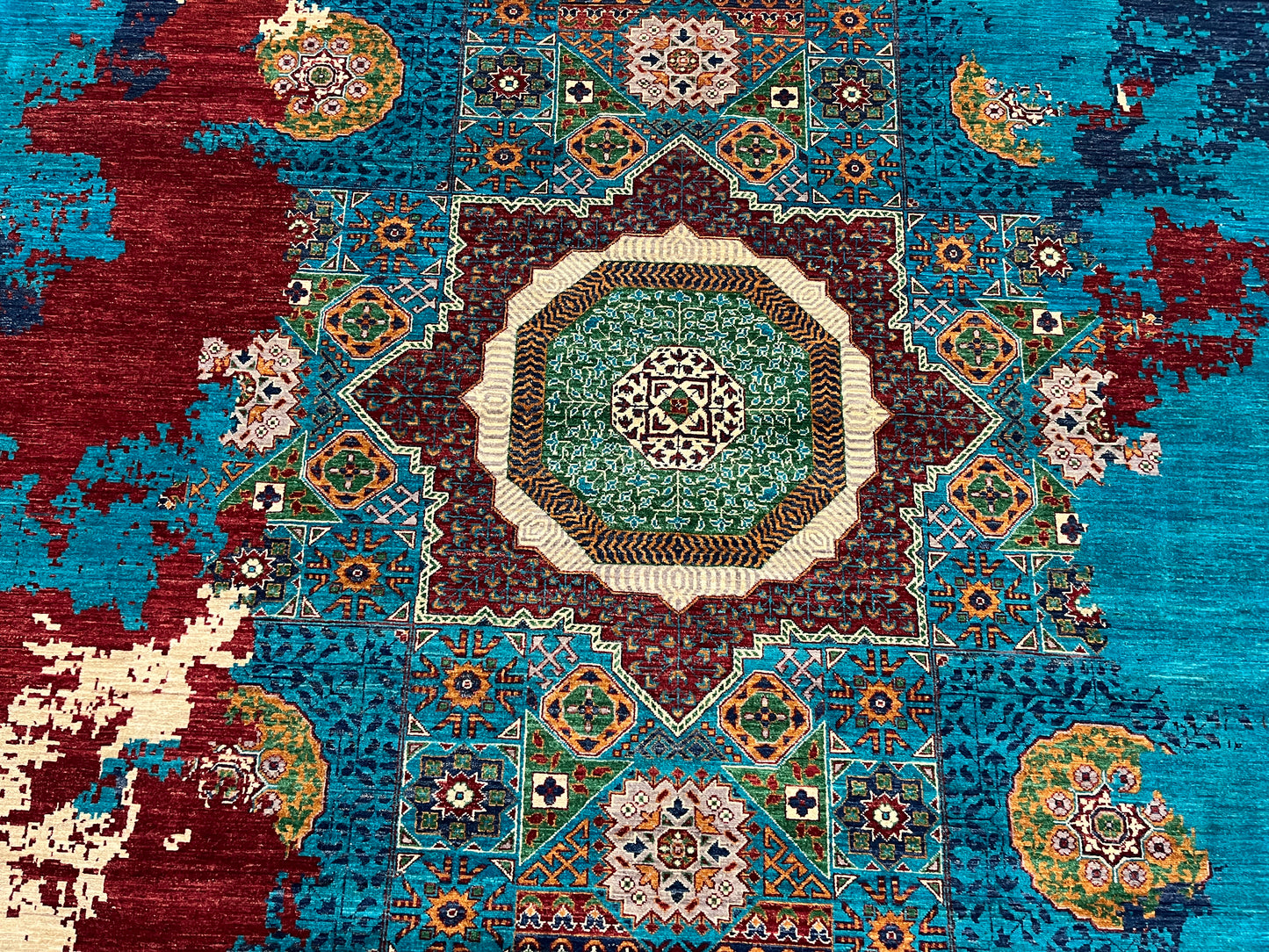 10X13 Mamluk Multicolor Handmade Wool Rug # 14712