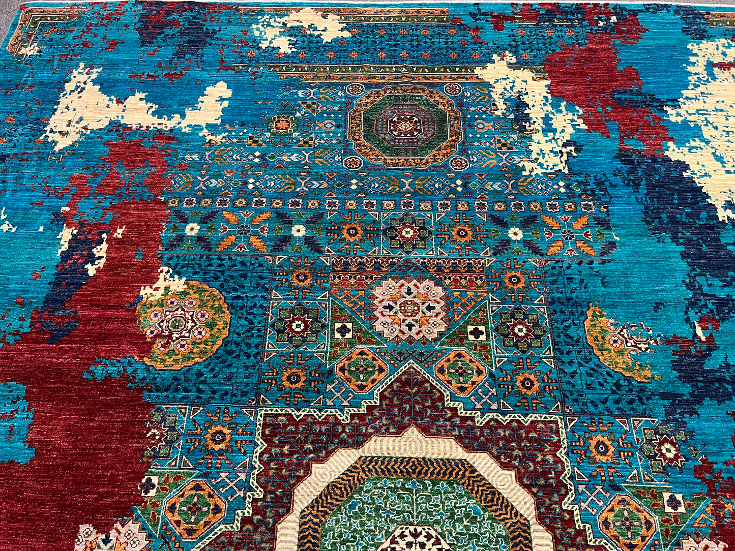 10X13 Mamluk Multicolor Handmade Wool Rug # 14712