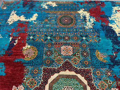 10X13 Mamluk Multicolor Handmade Wool Rug # 14712