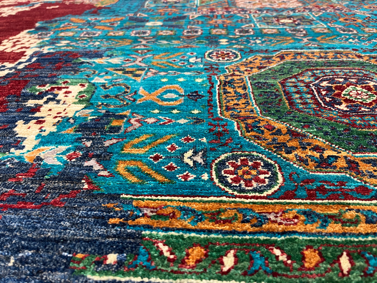 10X13 Mamluk Multicolor Handmade Wool Rug # 14712