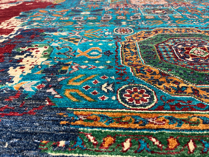 10X13 Mamluk Multicolor Handmade Wool Rug # 14712