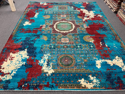 10X13 Mamluk Multicolor Handmade Wool Rug # 14712