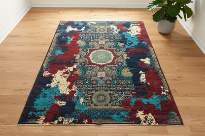 9X12 Mamluk Multicolor Handmade Wool Rug # 14699