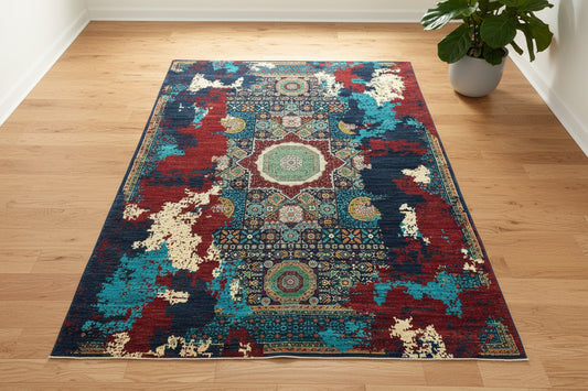 9X12 Mamluk Multicolor Handmade Wool Rug # 14699
