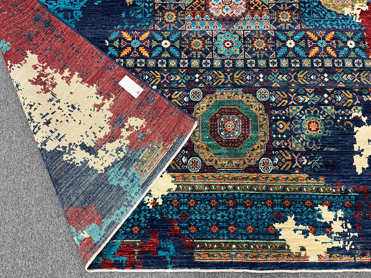 9X12 Mamluk Multicolor Handmade Wool Rug # 14699