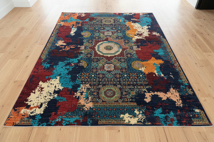 9X12 Mamluk Multicolor Handmade Wool Rug # 14698