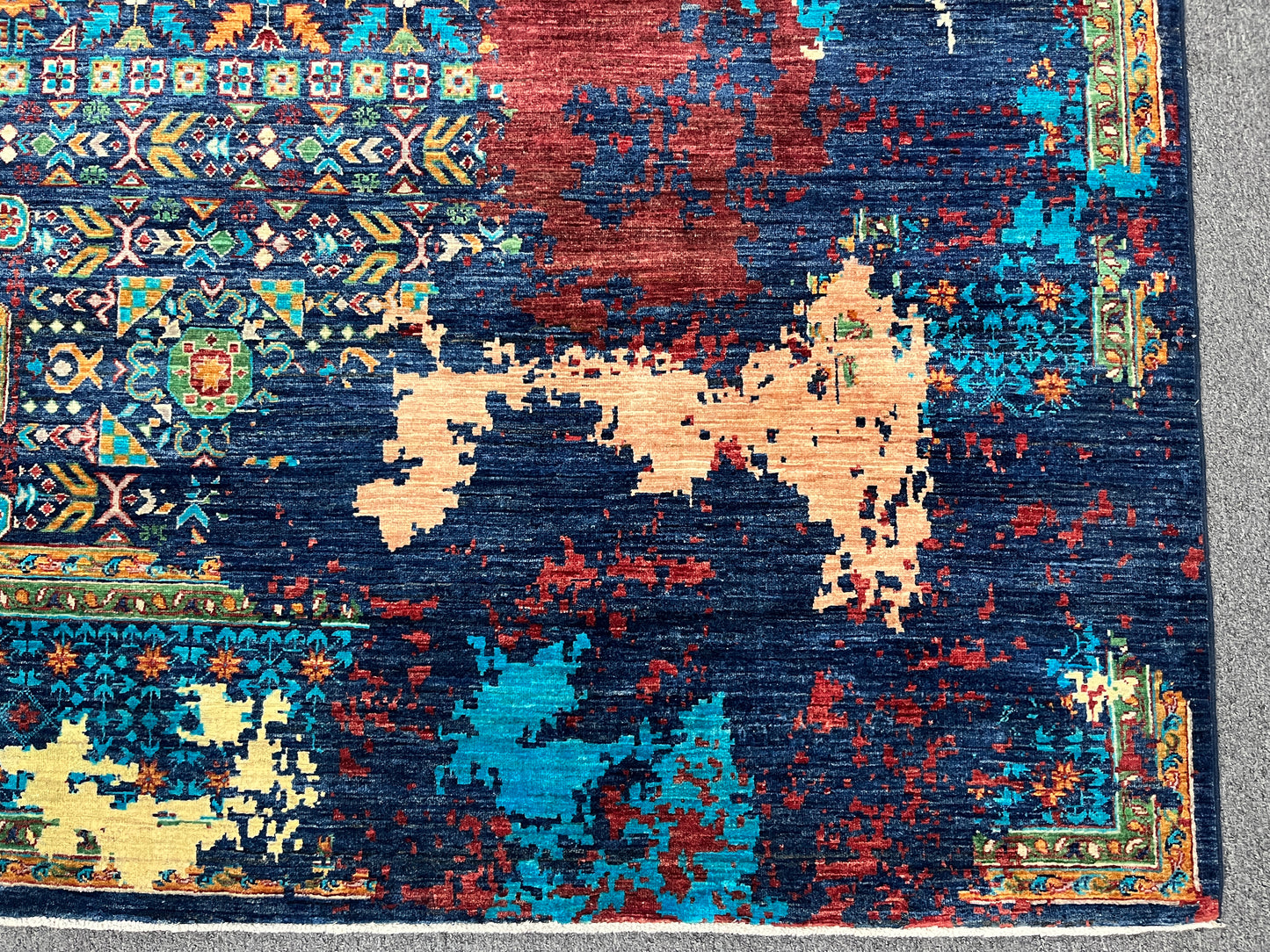 9X12 Mamluk Multicolor Handmade Wool Rug # 14698