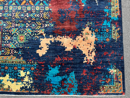 9X12 Mamluk Multicolor Handmade Wool Rug # 14698