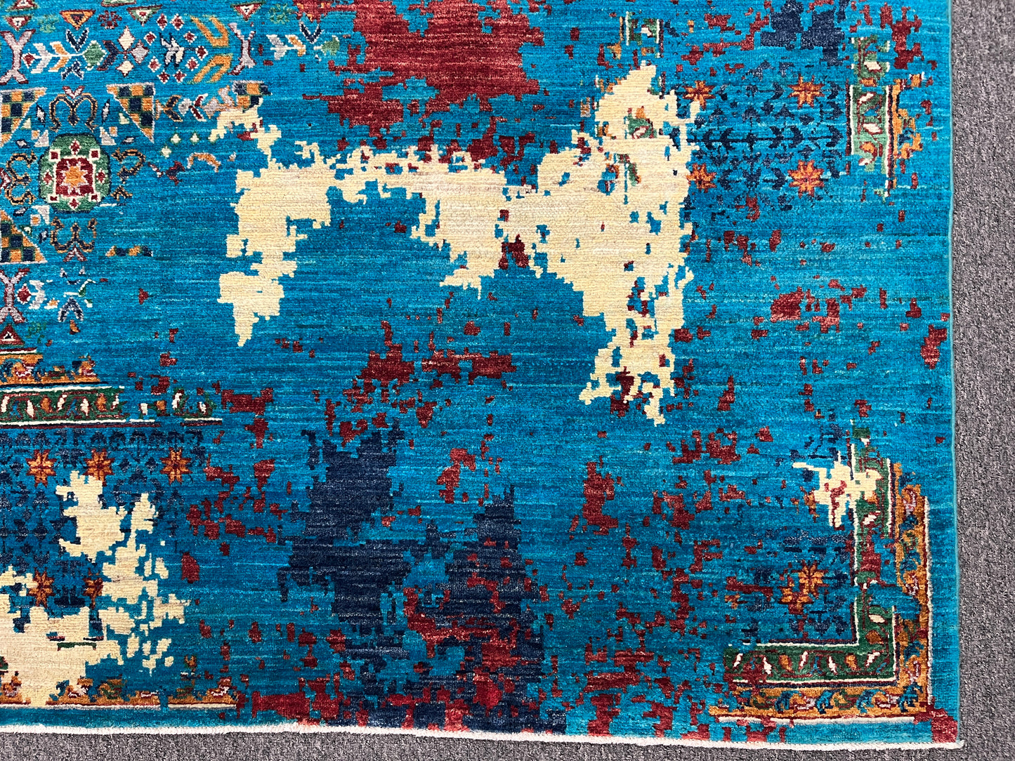 9X12 Mamluk Multicolor Abstract Handmade Wool Rug # 14724