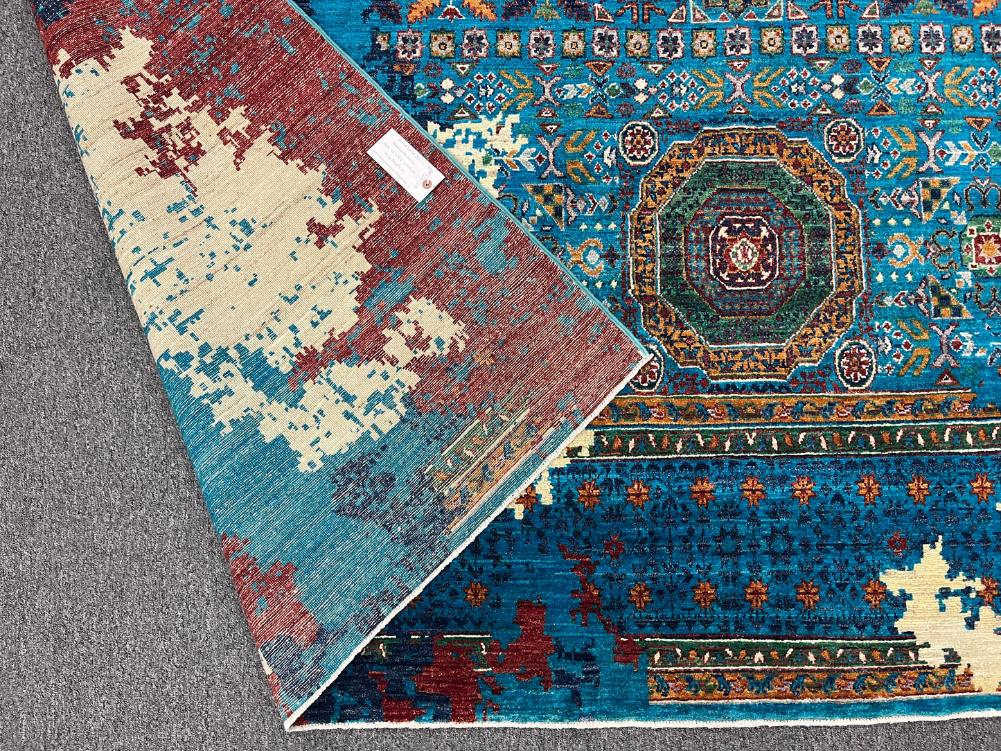 9X12 Mamluk Multicolor Abstract Handmade Wool Rug # 14724