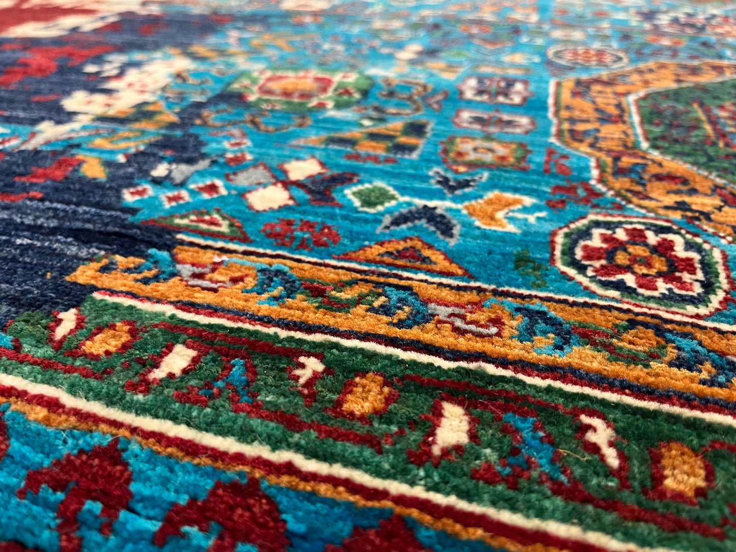 10X13 Mamluk Multicolor Abstract Handmade Wool Rug # 14725