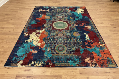 9X12 Mamluk Multicolor Handmade Wool Rug # 14716