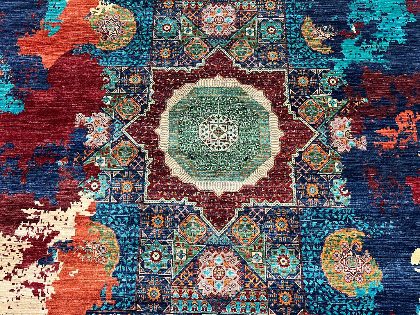 9X12 Mamluk Multicolor Handmade Wool Rug # 14716