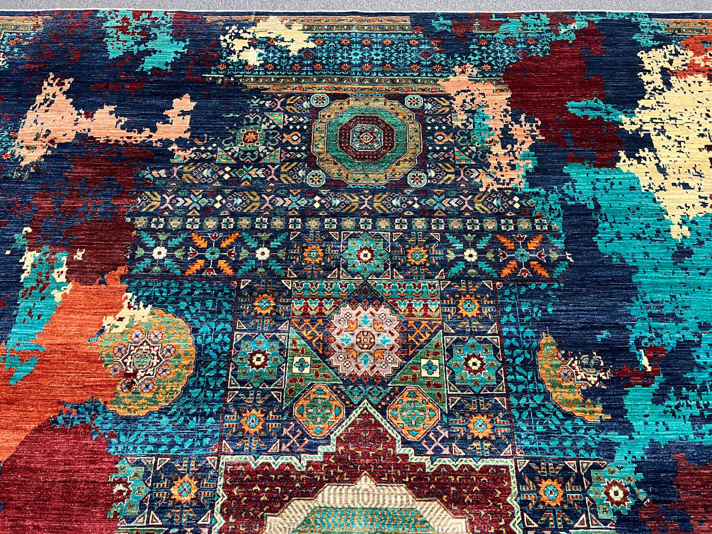 9X12 Mamluk Multicolor Handmade Wool Rug # 14716