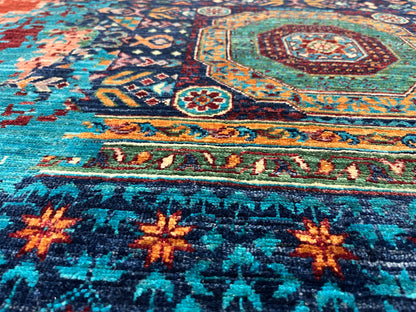 9X12 Mamluk Multicolor Handmade Wool Rug # 14716